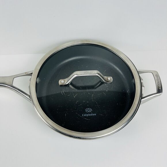 Calphalon Premier Space Saving Hard Anodized 3qt Fry Pan w/ Lid 5003 - Picture 2 of 6